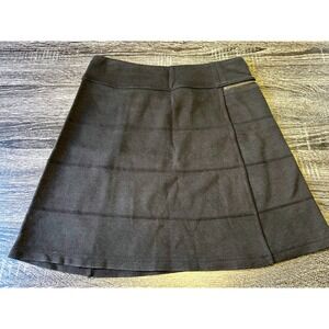 Athleta Black Mini Skort XS  Activewear Athletic Skirt Gold Zipper Detail
